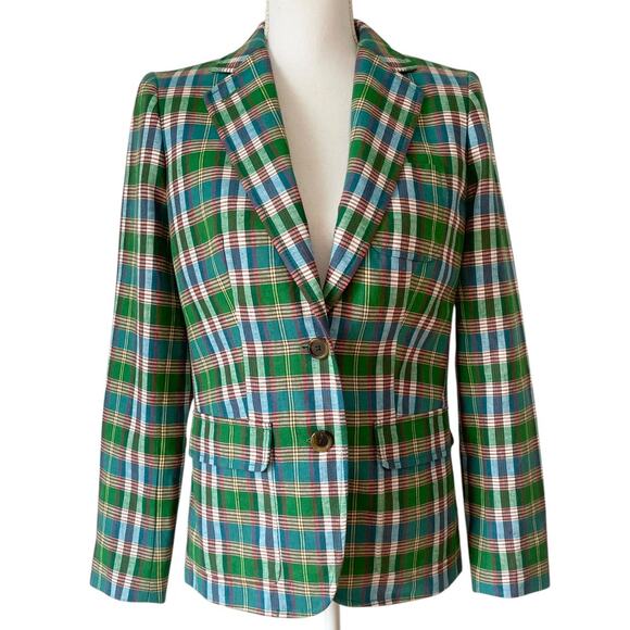J. Crew Green Plaid Blazer - Picture 3 of 10